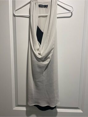 Trouvé Light Ivory Sleeveless Draped Halter Top